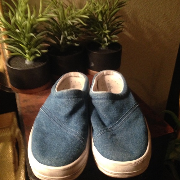 keds denim slip ons